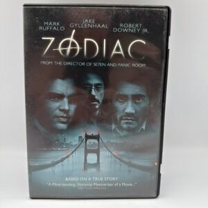 Zodiac DVD 2007 Full Screen Jake Gyllenhaal Mark Ruffalo Robert Downey Jr Movie